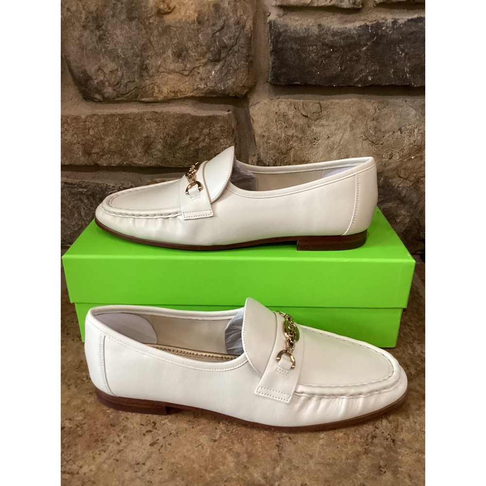 Sam Edelman Lucca Ivory Leather Bit Loafers Womens Size 9.5 M  Flat Shoes